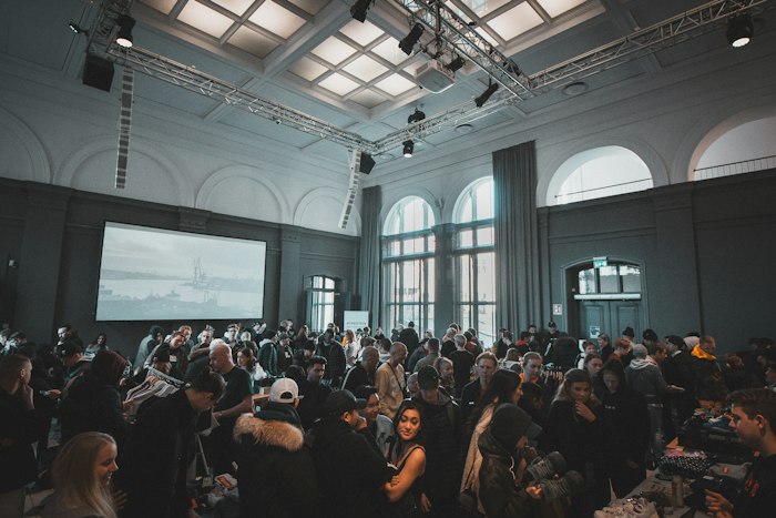 Exhibition opening crowd